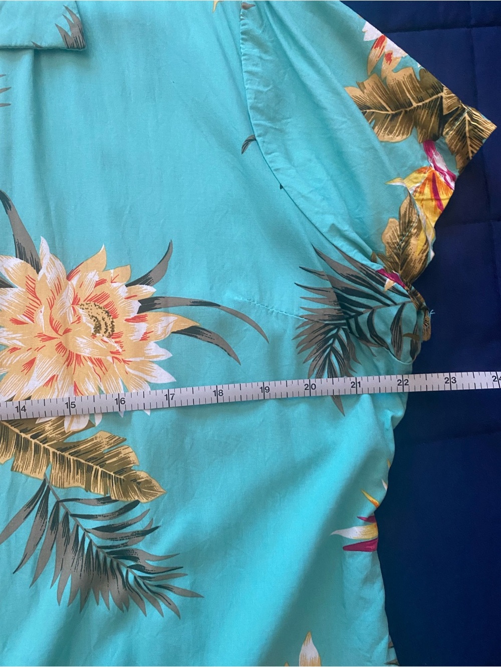 Two Palms Aqua Hawaiian Shirt - Picture 4 of 7